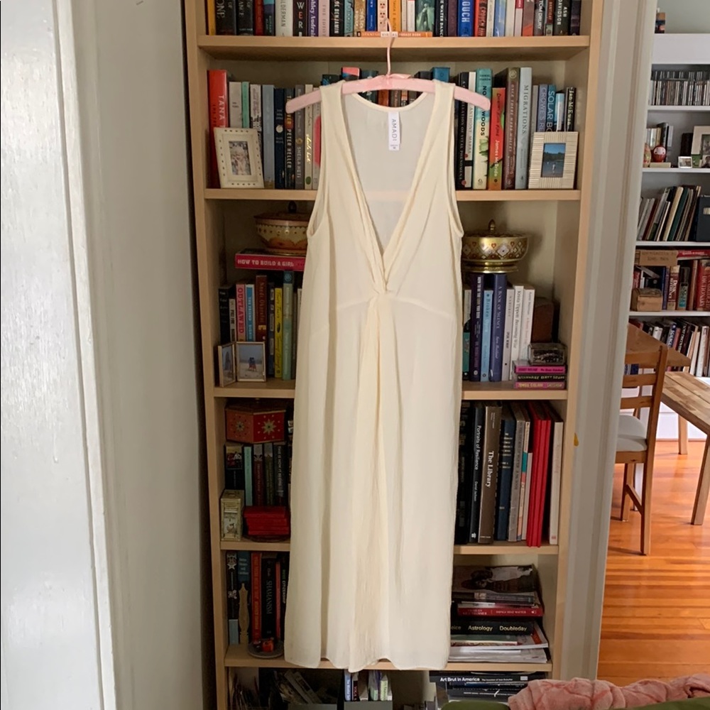 Amadi crinkle gauze twist front dress